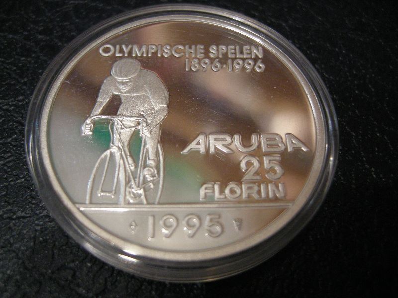 (afbeelding voor) 25 Florin 1995 Proof Wielrennen zonder ringen